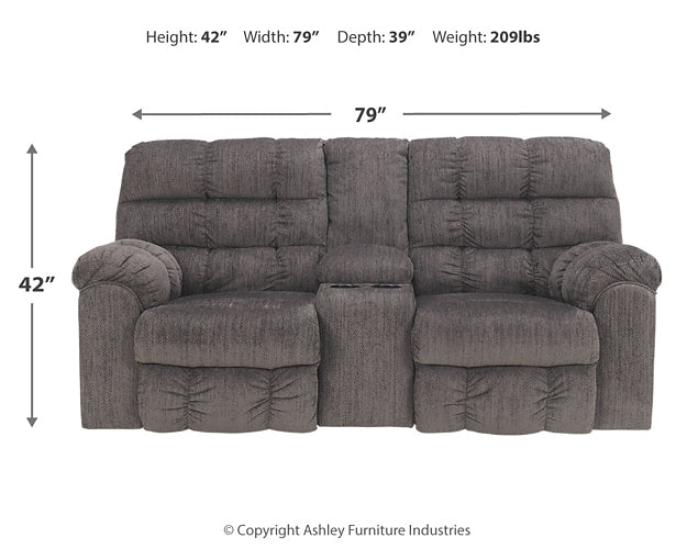 Acieona DBL Rec Loveseat w/Console