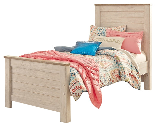 Willowton  Panel Bed With Nightstand