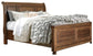 Flynnter King Panel Bed with 2 Storage Drawers with Mirrored Dresser, Chest and Nightstand