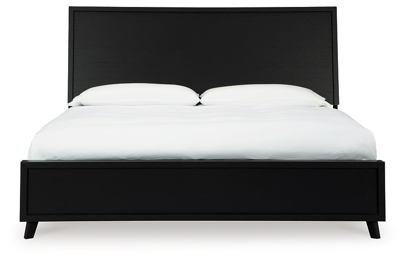 Danziar Queen Panel Bed with Mirrored Dresser and Nightstand