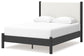 Cadmori Queen Upholstered Panel Bed with Mirrored Dresser