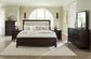 Neymorton California King Upholstered Panel Bed with Mirrored Dresser, Chest and 2 Nightstands