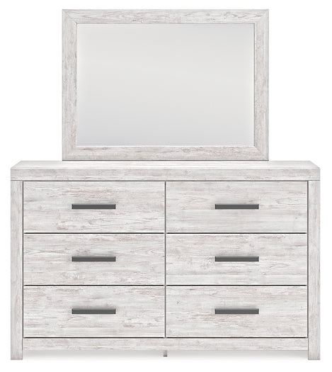 Cayboni Twin Panel Bed with Mirrored Dresser and Nightstand