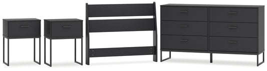 Socalle Twin Panel Headboard with Dresser and 2 Nightstands