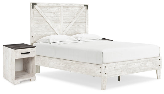 Shawburn Full Panel Platform Bed with 2 Nightstands