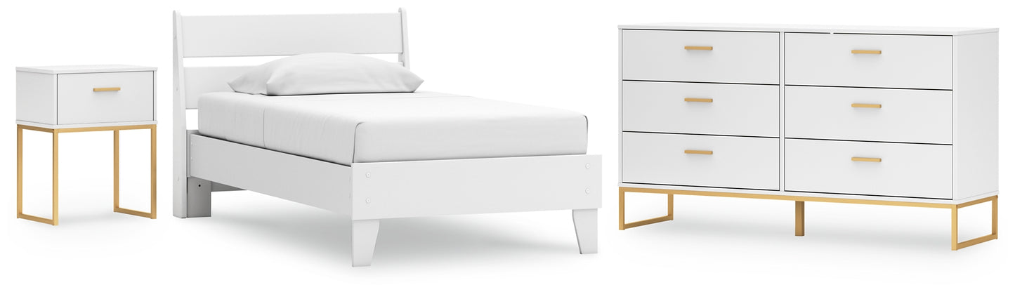 Socalle Twin Panel Platform Bed with Dresser and Nightstand