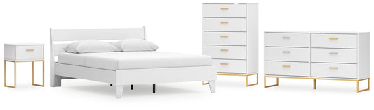 Socalle Queen Panel Platform Bed with Dresser, Chest and Nightstand