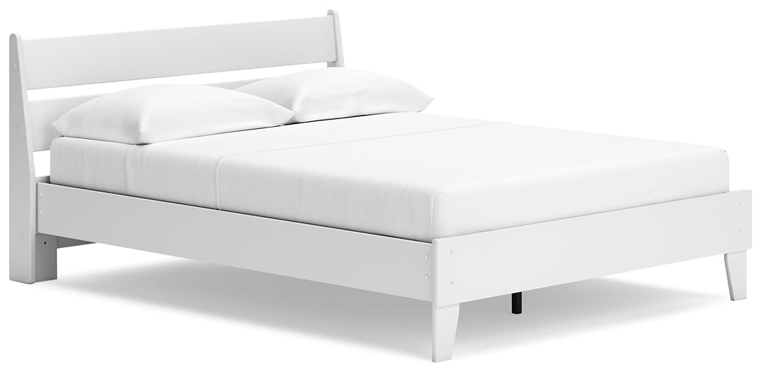 Socalle Queen Panel Platform Bed with 2 Nightstands