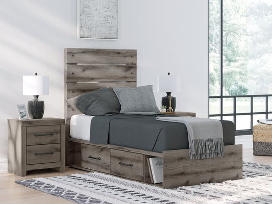 Graystorm Twin Panel Bed with Storage