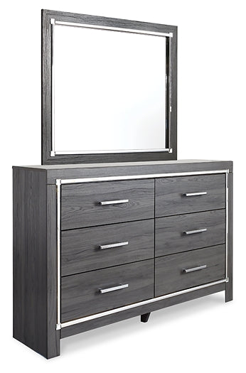 Lodanna Full Panel Bed with Mirrored Dresser, Chest and Nightstand