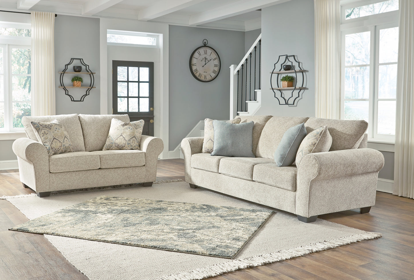 Haisley Sofa, Loveseat, Chair and Ottoman