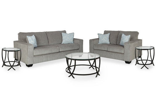 Altari Sofa and Loveseat with Coffee Table and 2 End Tables