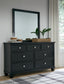 Lanolee Twin Panel Bed with Mirrored Dresser and Nightstand