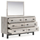 Vessalli Queen Panel Headboard with Mirrored Dresser, Chest and Nightstand