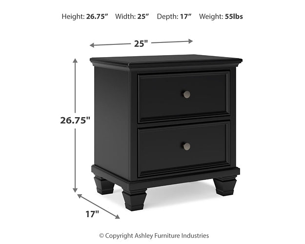 Lanolee California King Panel Bed with Mirrored Dresser, Chest and Nightstand