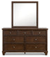 Danabrin Twin Panel Bed with Mirrored Dresser and 2 Nightstands