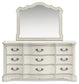 Arlendyne King Upholstered Bed with Mirrored Dresser and Nightstand