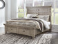 Harrastone Queen Panel Bed with Mirrored Dresser